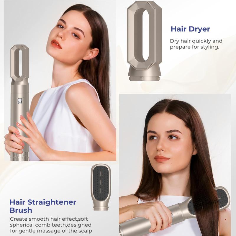 5 in 1 Multifunctional Hair Dryer, 1 Set Professional Hair Straight Curling Wand with Replaceable Heads for Christmas Gift, Hair Styling Tool for Home & Salon Use, Winter & New Year Gift, Stocking Fillers, Christmas Gift