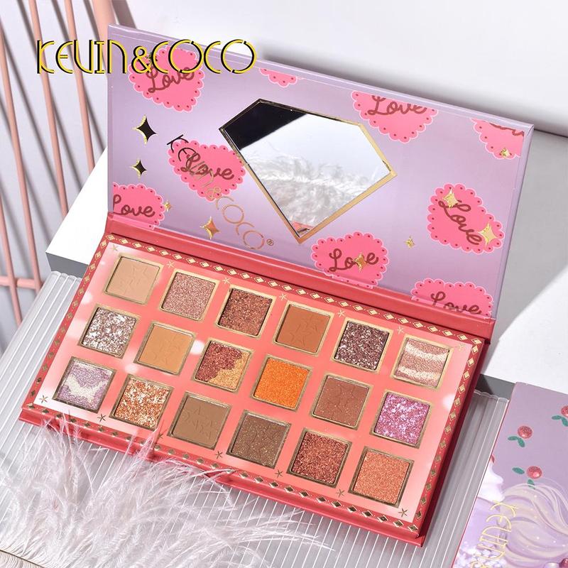 18 Color Eyeshadow Palette, Matte & Shimmer Eyeshadow Palette with Mirror, Multifunctional Eye Makeup Product For Daily Use