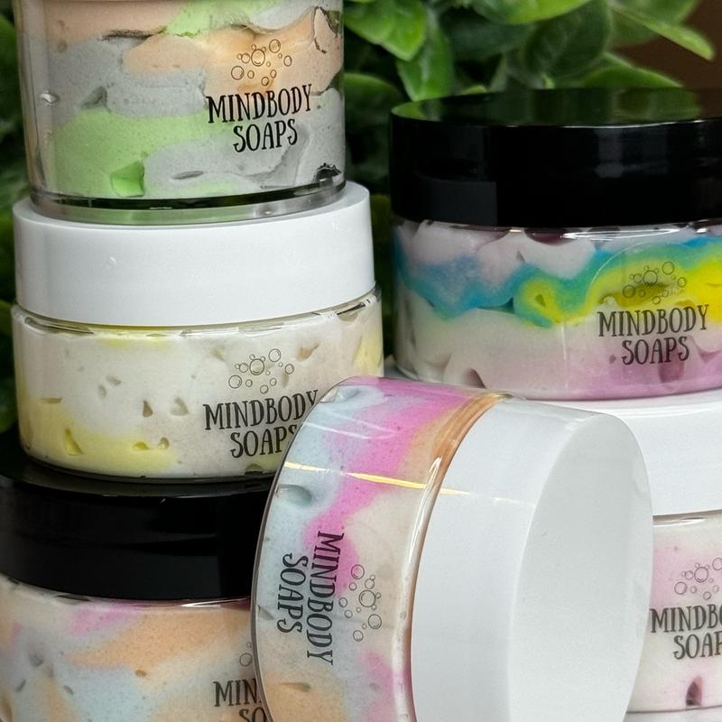 Rose & Lavender Whipped Body Butter Non-Greasy Whipped Natural Shea and Mango Butter Body Butter Jojoba Oil Luxurious Butter.