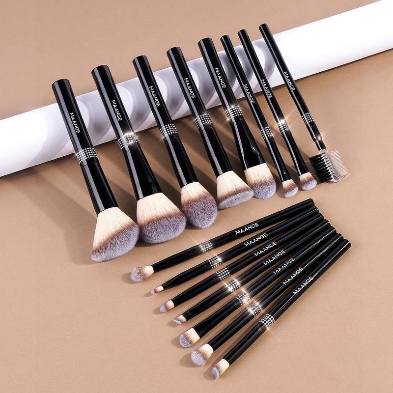 Professional Soft Makeup Brushes Set with LED Light, 15pcs set Makeup Brush with Storage Box, Portable Makeup Accessories for Women & Girls