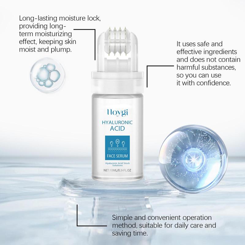 Hyaluronic Acid Microneedle Roller Serum, 3 Counts Moisturizing & Firming Facial Serum For Reducing The Look Or The Signs Of Aging