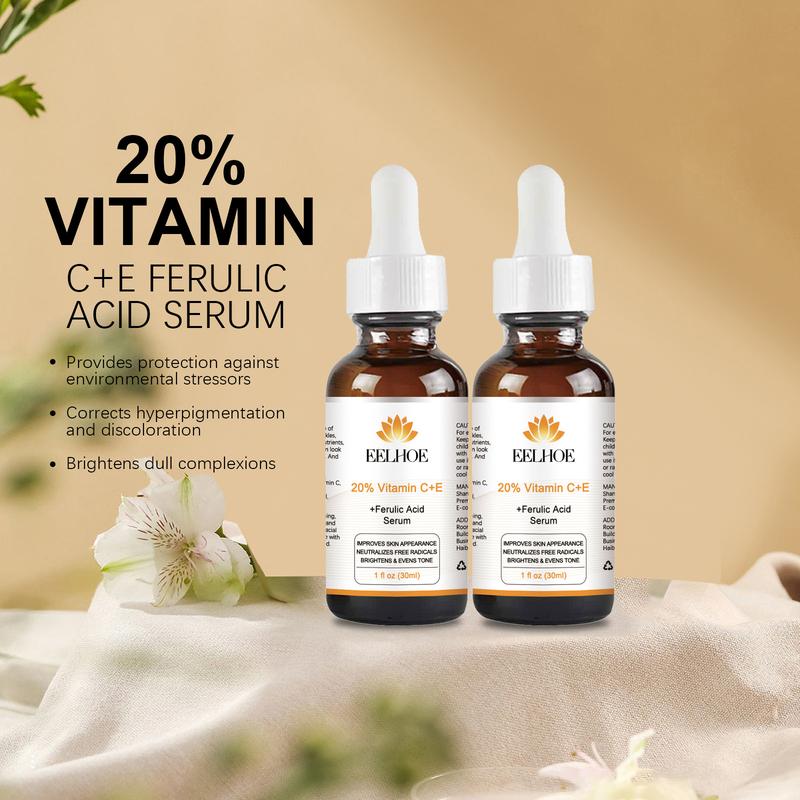 [Free Shipping]Vitamin C E  Ferulic acid serum , All Skin Types Skincare,Vitamin C Facial Serum Essence, Anti Aging Facial Brightening Fragrance Plumper, Fade Dark Spots & hyperpigmentation,  Acne stain Dull Skin, Korean Skincare Skin Repair Comfort