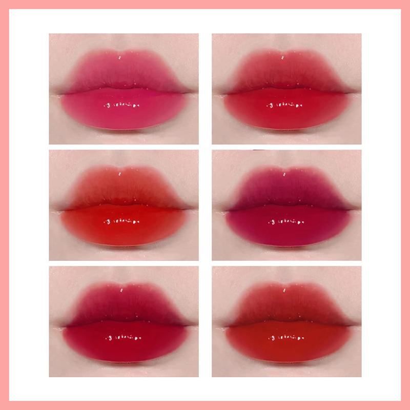 6 Colors Lip Tint Stain Mini Liquid Lipstick, Korean Lip Gloss Moisturizing Natural, Multi-Use Lip and Cheek Tint, Non-Stick Cup, Lightweight, High Pigment, Long-Lasting, Vivid Color for Valentine's Day Hydrating Makeup Matte Lip Stain Moisture Moisturize