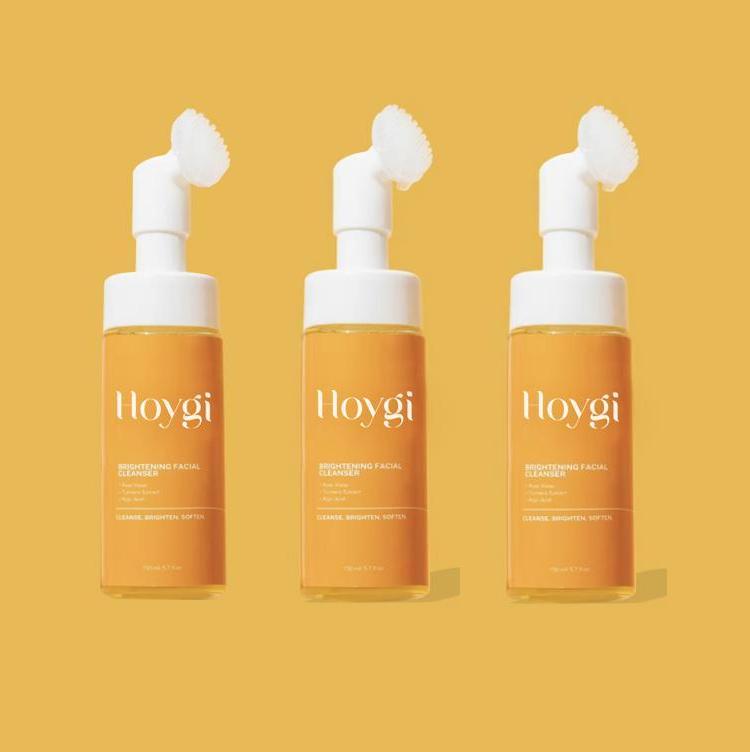 3 pics   packbest-selling - Hoygi Turmeric + Kojic Acid Foaming Facial Cleanser + Silicone Brush Cleansing Skincare Comfort Skin Repair Facial Wash Facial Cleansing Gentle Daily