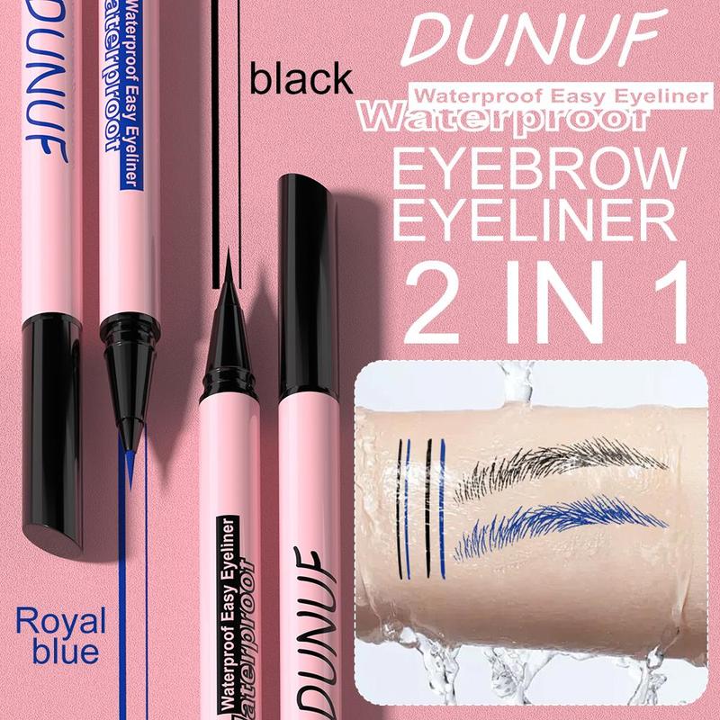 2 in 1 Long Lasting Eyeliner & Eyebrow Pencil, Waterproof Multifunctional Pen, Easy To Apply for Beginners, Eye Makeup Tool for Women