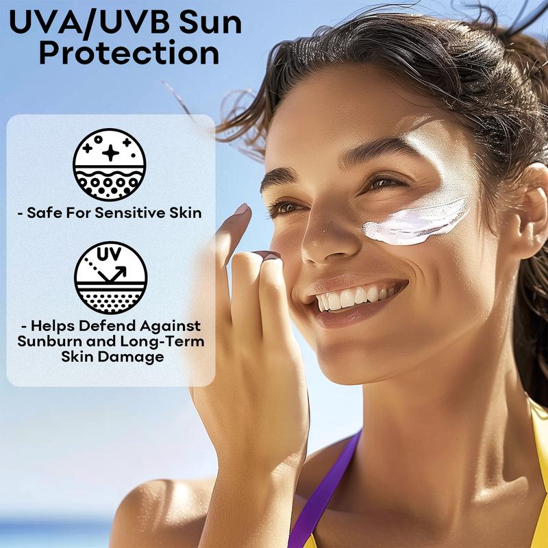 SYABO Mineral Sunscreen, SPF 50+ Sensitive Mineral Sunscreen with Titanium Dioxide, Water Resistant Sun Cream, Broad Spectrum UVA UVB Sun Protection, 1.7 FL OZ Moisturizing Facial