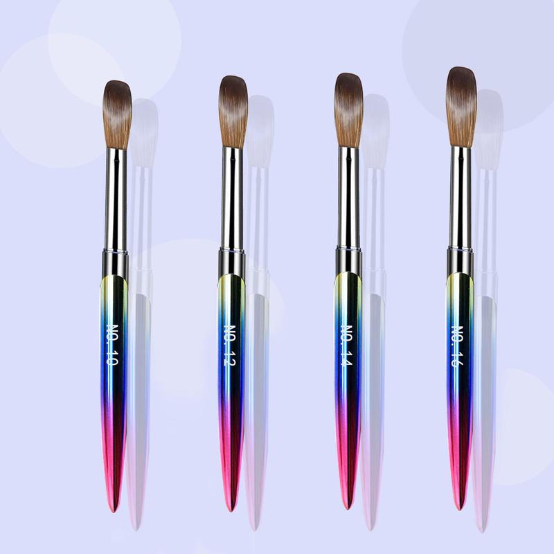 Colorful Nail Art Brush Set, 4 Counts set Multifunctional Nail Art Brush for Nail Extension & Carving, Professional Manicure Tool for Home & Salon Use