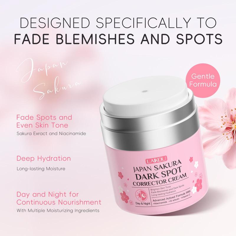 Sakura Facial Spot Cream, 2 Counts set Moisturizing Face Cream for Dark Spot Corrector, Hydrating Facial Moisturiser, Face Lotion for Women & Men