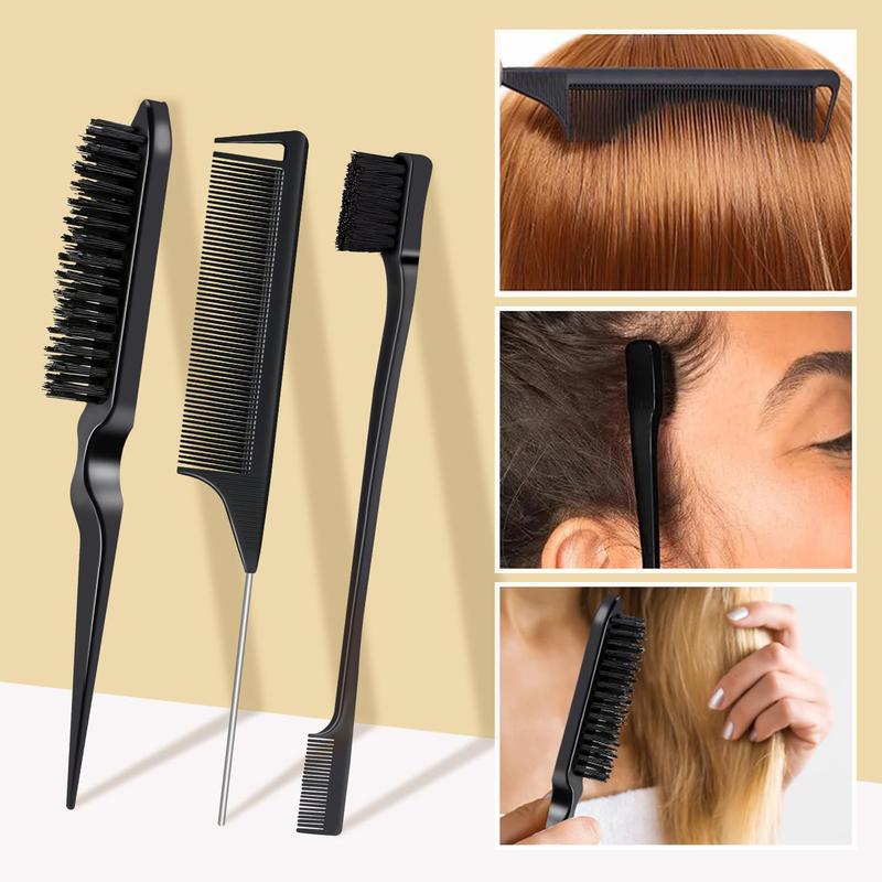 Gorgeous 5 Packs Set for Women! It includes Wax Stick Small Broken, Finishing Stick, Edge Brush, Rat Tail Comb, Bristle Brush, Slick Stick Non-greasy Styling Pomade Stick. These are all great bun accessories for girls.