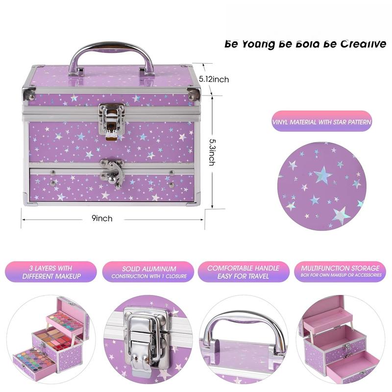 Makeup Kit for Teens with  Case, Portable Beginner Makeup Gift Set, Makeup Beauty Kit for Girls (PURPLE)