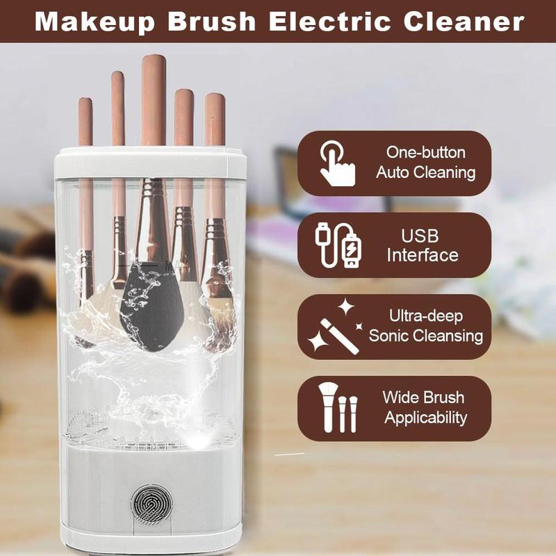 Electric Makeup Brush Cleaning Machine, USB Rechargeable Makeup Brush Cleaner, Multifunctional Makeup Tool for Women & Girls