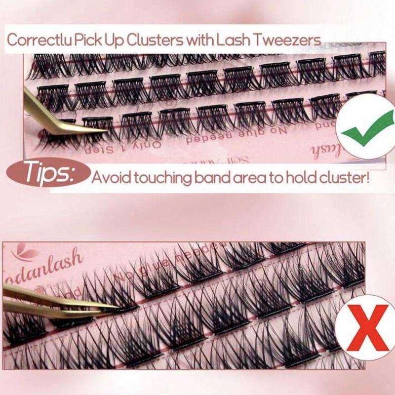 Self Adhesive Eyelashes Cluster, 1 Box Wispy Lashes Extension, No Glue Need Individual Lashes, Pre-bond Reusable Eyelashes, DIY At Home, Eyelash Extensions Kit, Christmas Gift