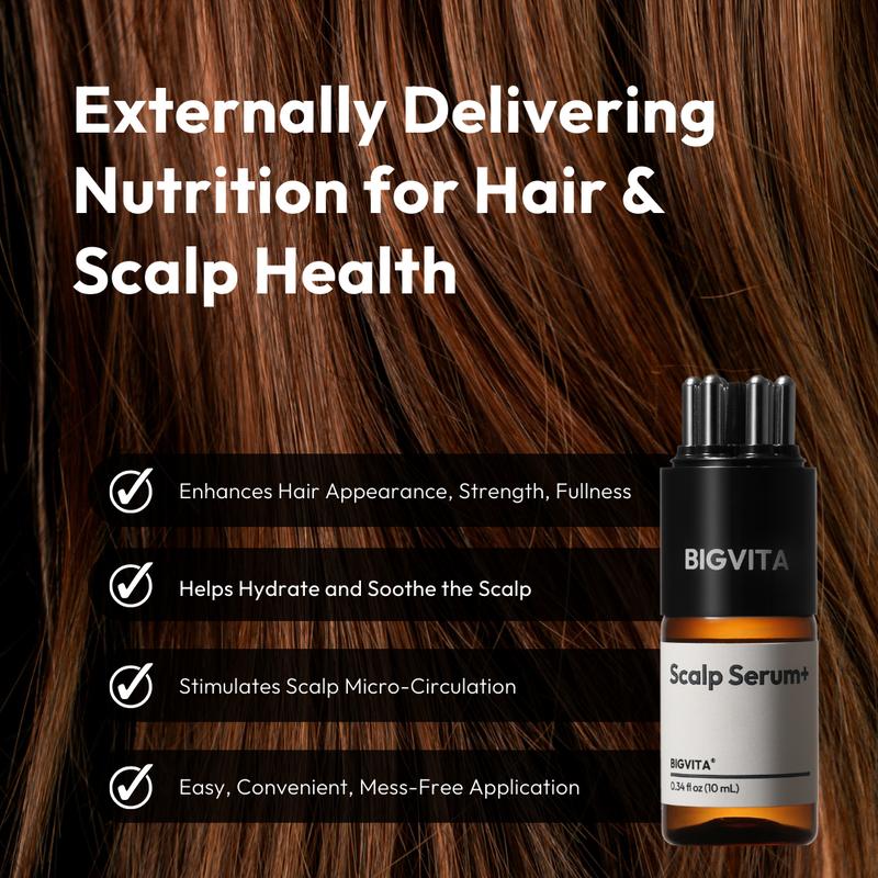 Scalp Serum + | Scalp Massager Applicator, Fuller Looking Hair, Hydrate, AnaGain, Biotin, Natural Leaf Extracts