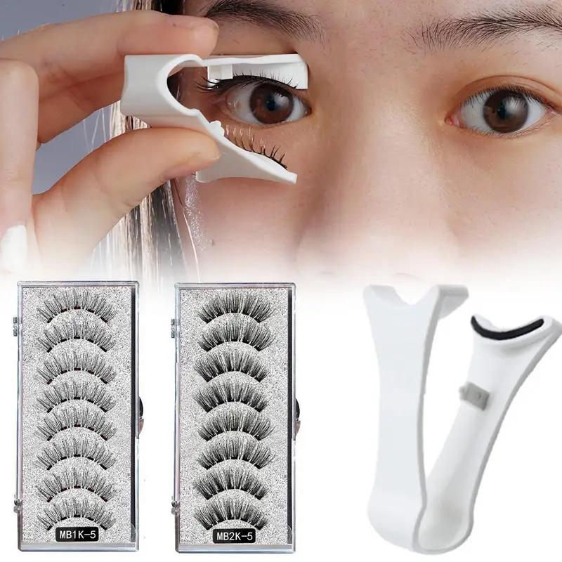 3D Natural Magnetic Eyelashes,With 5 Magnetic Lashes Shipping Box Eyelashes Handmade False Gift Reusable Support Drop Magne T6N2