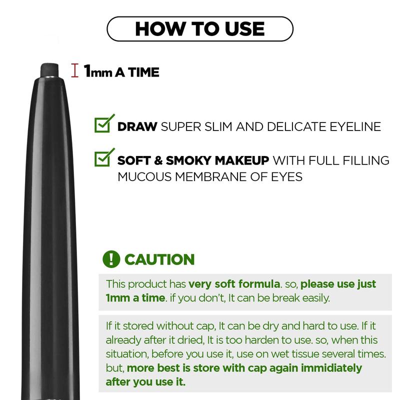 [THE SAEM] Eco Soul Powerproof Super Slim Eyeliner - Smudge Proof Gel Eye liner