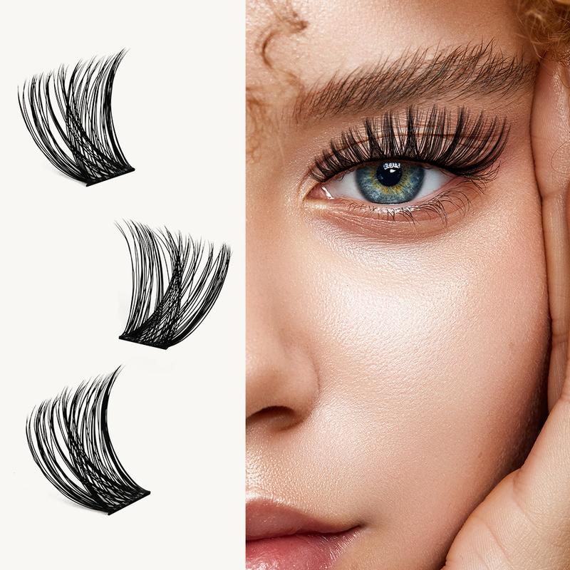 KEYYOU DIY Lash Clusters Kit Y01 Y02 40D Eyelash Extension Waterproof Long-Lasting Lash Extension Kit  Easy to Use for Beginners Free Gift Pre-Bond 01