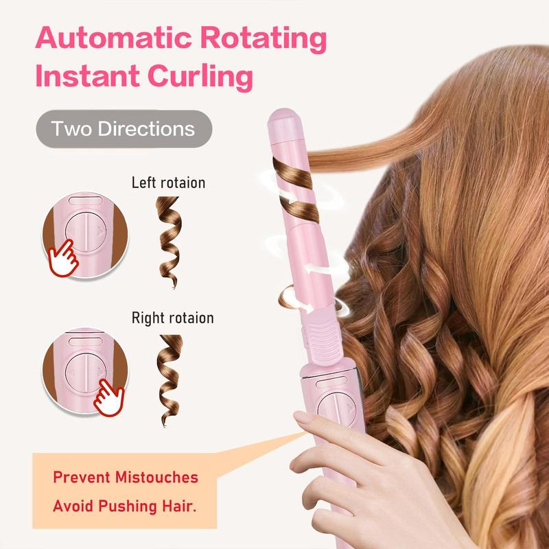 Automatic Rotating Hair Curler, Electric Heated Curling Hair Iron, Curler Hair, Electric Curler, Portable Hair Styling Tool for Home & Travel, Hair Straightener for Women & Girls