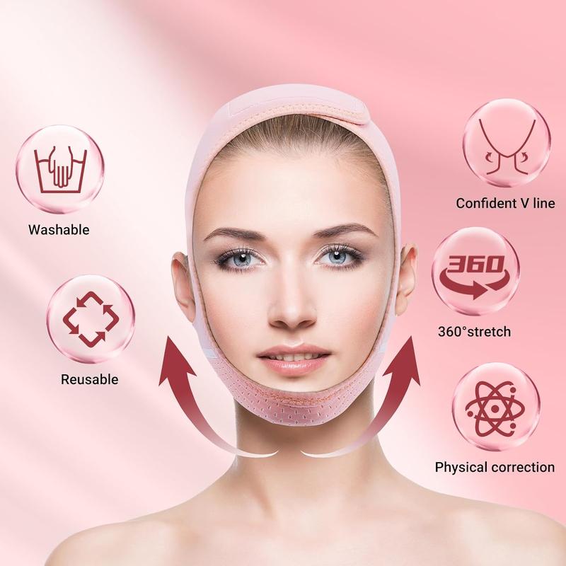 Reusable V Line Lifting Mask with Chin Strap for Women,Face Lift Prevent Sagging, Jaw Exerciser