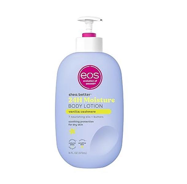 eos Shea Better Body Lotion- Vanilla Cashmere, 24-Hour Moisture Skin Care, Lightweight & Non-Greasy, Made with Natural Shea, Vegan, 16 fl oz