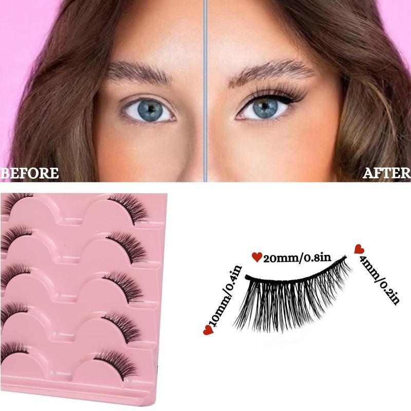 Natural Fluffy Wispy False Lashes, 7 Pairs Cat Eye False Eyelashes Lash Extension Kit for Women, Lash Extensions Kit, Eye Makeup Cosmetic Beauty Gifts, Eyelash Extension Strip, Summer Gifts for Her, Christmas Gift