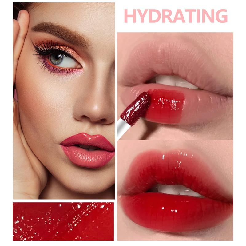 6 Colors Lip Tint Stain Mini Liquid Lipstick, Korean Lip Gloss Moisturizing Natural, Multi-Use Lip and Cheek Tint, Non-Stick Cup, Lightweight, High Pigment, Long-Lasting, Vivid Color for Valentine's Day Hydrating Makeup Matte Lip Stain Moisture Moisturize