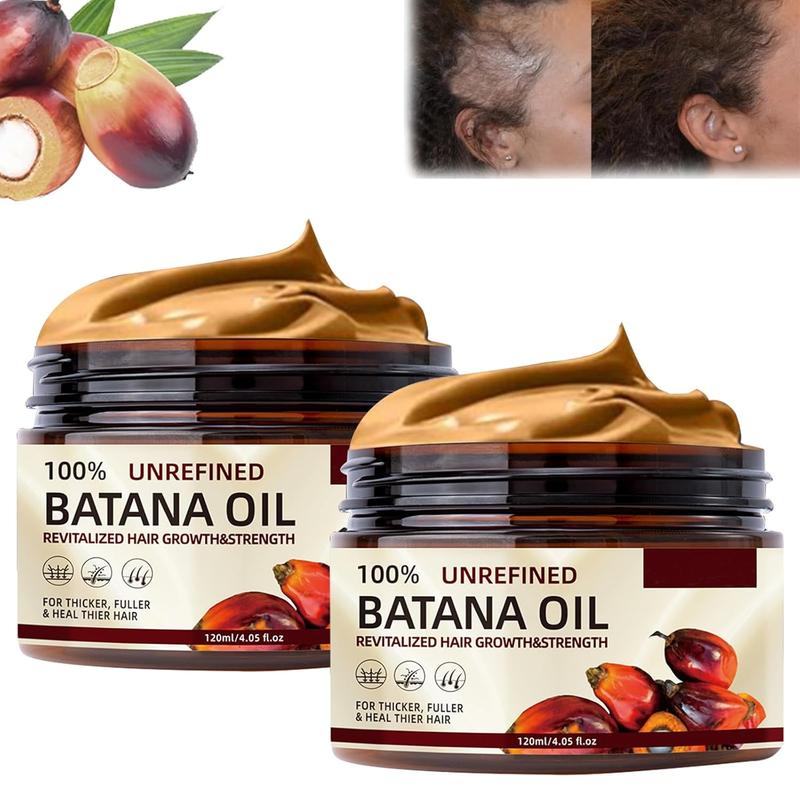 2Pcs 100% Unrefined Batana Oil from Honduras-Get Fuller, Thicker, Healthier Hair.Great Gifts for Women & Men Conditioner Haircare Silky - Hair Nutrition Comfort Frizz Color