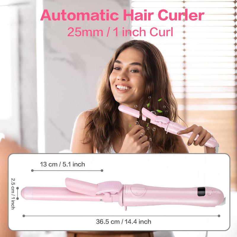 Automatic Rotating Hair Curler, Electric Heated Curling Hair Iron, Curler Hair, Electric Curler, Portable Hair Styling Tool for Home & Travel, Hair Straightener for Women & Girls