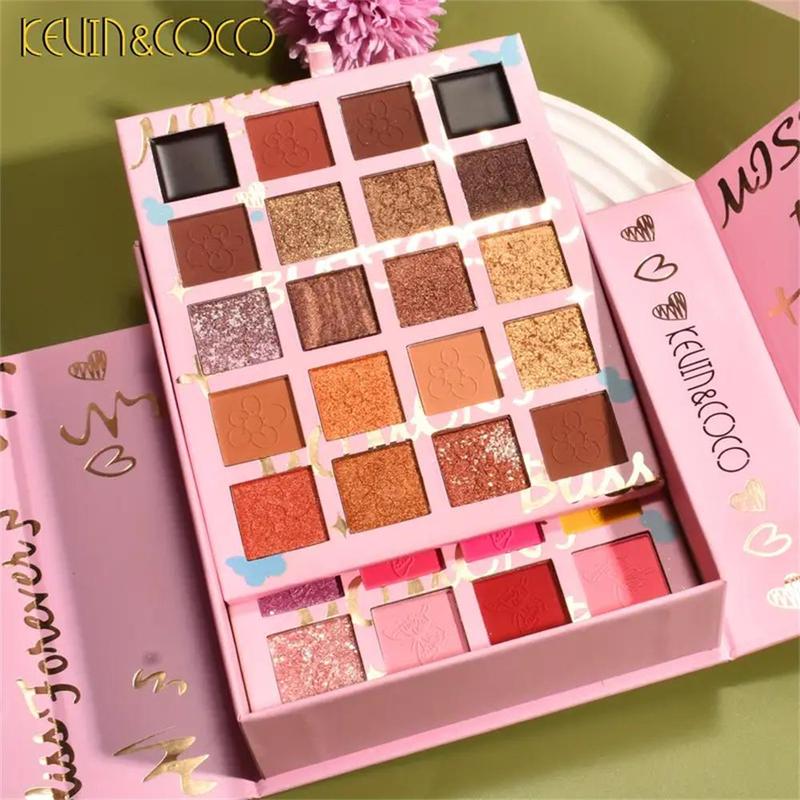 40 Color Eyeshadow Palette & Shimmer Lipstick Set, 1 Set Long Lasting & Matte & Shimmering Eye Shadow & Lip Gloss, Eye Makeup Product