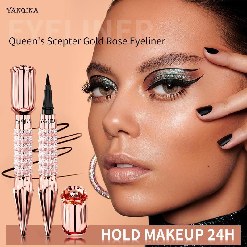 Summer Queen's Scepter Gold Rose Eyeliner, Long Lasting & Quick Drying Eyeliner Pen for Eye Makeup, Professional Daily Makeup Accessory, Music Festival Makeup Product