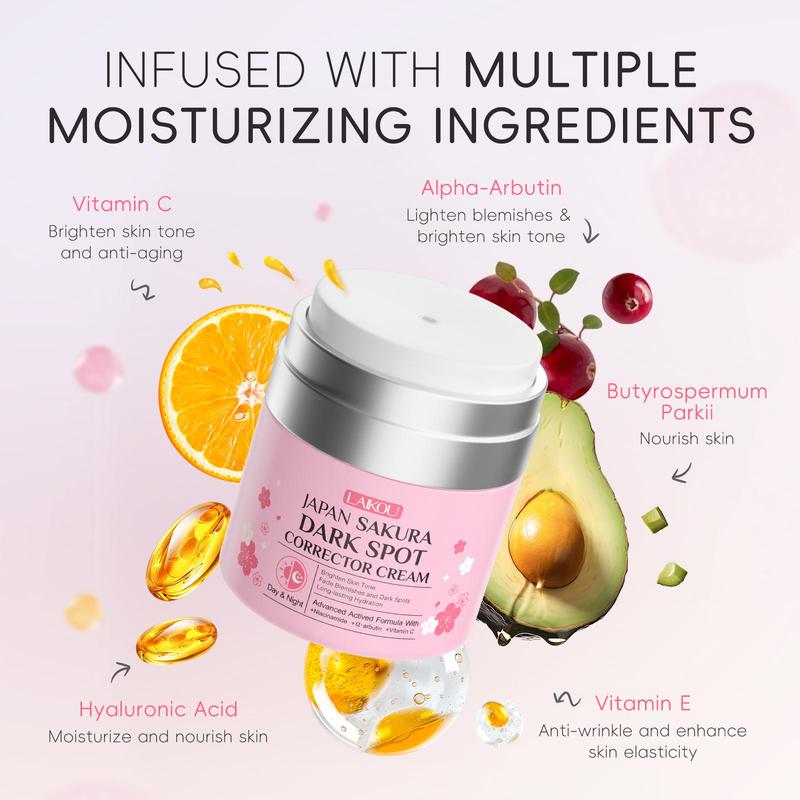 Sakura Facial Spot Cream, 2 Counts set Moisturizing Face Cream for Dark Spot Corrector, Hydrating Facial Moisturiser, Face Lotion for Women & Men