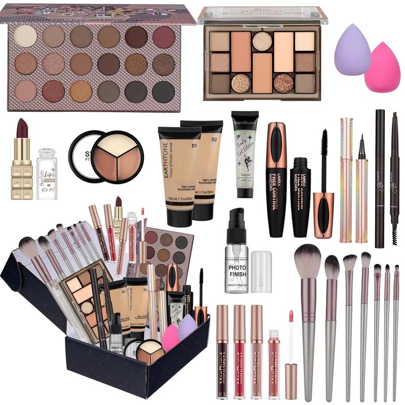 Makeup Kits for Teens Makeup Kit for Teenager Women Full Kit Makeup Gift Set for Teen Girls Eyeshadow Palette Foundation Concealer Makeup Gift Set for Women Powder Pack