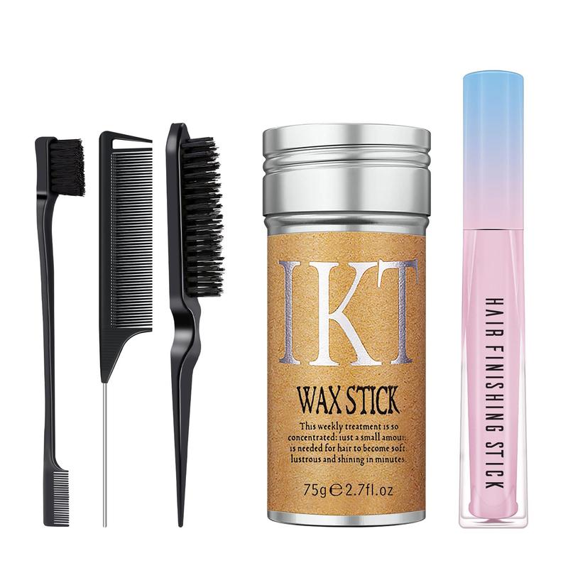 Gorgeous 5 Packs Set for Women! It includes Wax Stick Small Broken, Finishing Stick, Edge Brush, Rat Tail Comb, Bristle Brush, Slick Stick Non-greasy Styling Pomade Stick. These are all great bun accessories for girls.