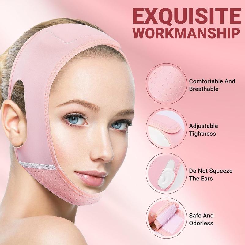 Reusable V Line Lifting Mask with Chin Strap for Women,Face Lift Prevent Sagging, Jaw Exerciser