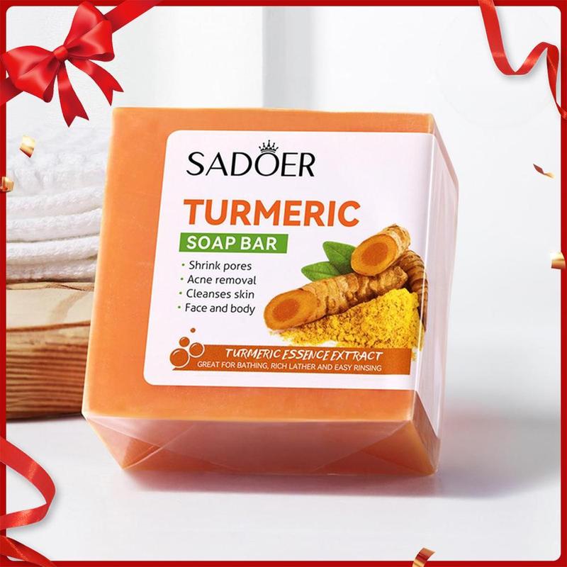 Handmade Turmeric Soap, Natural & Organic Handmade Comfort Soap for Body & Face, Exfoliating & Nourishing Soap for Daily Use, Natural Turmeric Bar Soap, Turmeric Kojic Acid Soap, Christmas Body Care Products