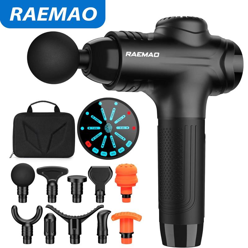 RAEMAO X6 Massage Gun designed for athletes with 10 heads, 10 speeds, and an LED screen for tailored relief, portable and Comfort