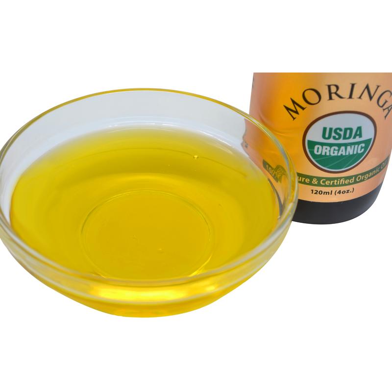 PRIME NATURAL Organic Moringa Oil USDA Certified, Pure, Cold Pressed, Virgin, Unrefined Oil (4oz  120ml) - Joints, Skin, Face, Body & Hair - Vegan - Food Grade - Natural Moisturizer Body Care Hydrating