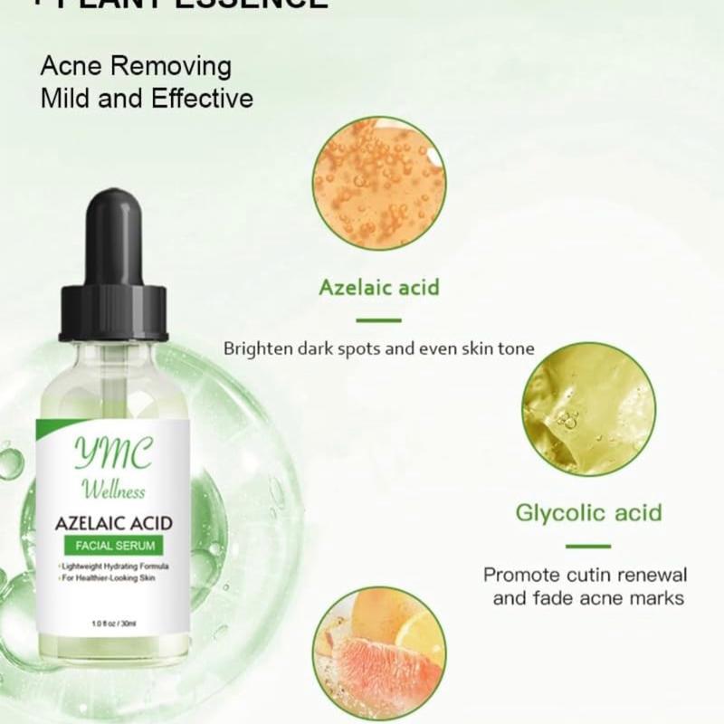 Azelaic Acid Face Serum- for Acne, Dull and Damaged Skin, Brightening, Skin Tone Corrector Serum, Hyperpigmentation Safe, Oil Control Not Tested on Animals, No Parabens. Gentle Radiant Smoother Skin Repair Comfort