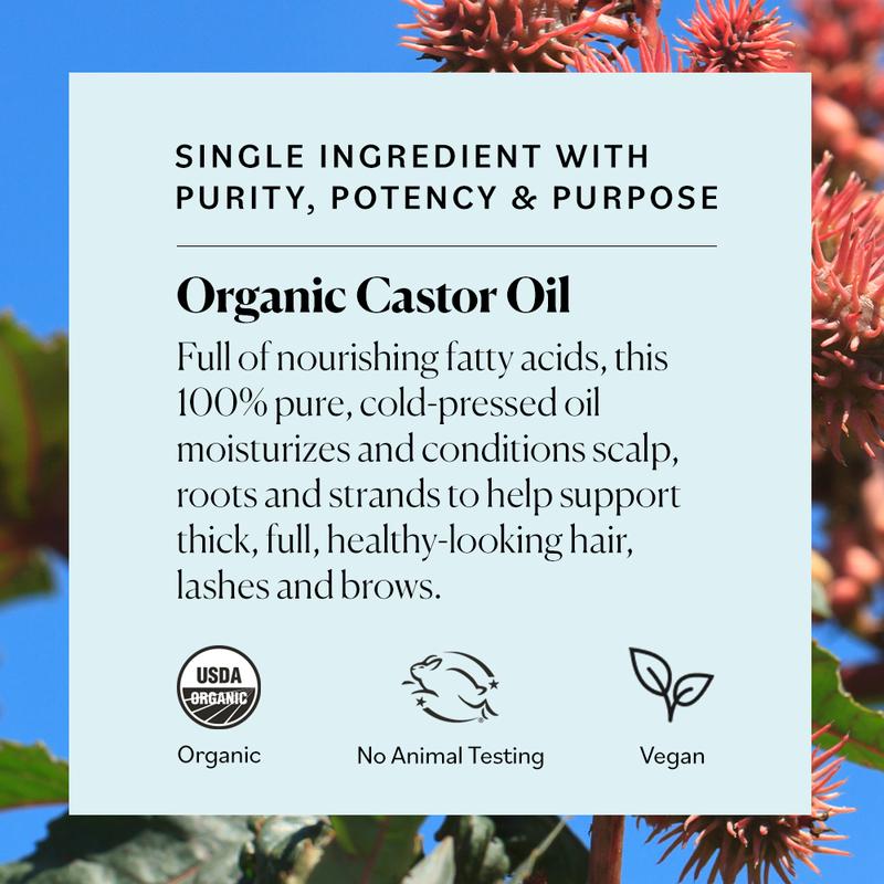 Sky Organics Castor Oil 8oz, Pure Cold-Pressed, Nourishing and Volumizing for Hair, Skin, Eyelashes & Eyebrows, Daily Haircare or Castor Packs