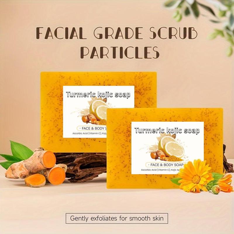 Turmeric Lemon Soap Bar, 6 Counts set Moisturizing & Nourishing Soap Bar for Beard Softening & Body Skin Cleansing, Skin Care Product for Women & Men