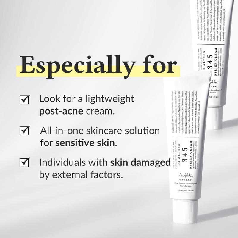 [Dr.Althea Official] 345 Relief Cream - Daily Face Moisturizer, Blemish Relief Care, Soothing Recovery, Vegan Korean Skincare