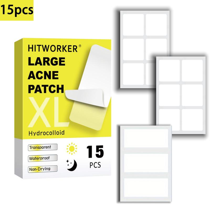 Large Clear Acne Patch, 15pcs box Hydrocolloid Acne Cover Patch, Acne Patches for All Skin Types, Skin Care Products for Daily Use