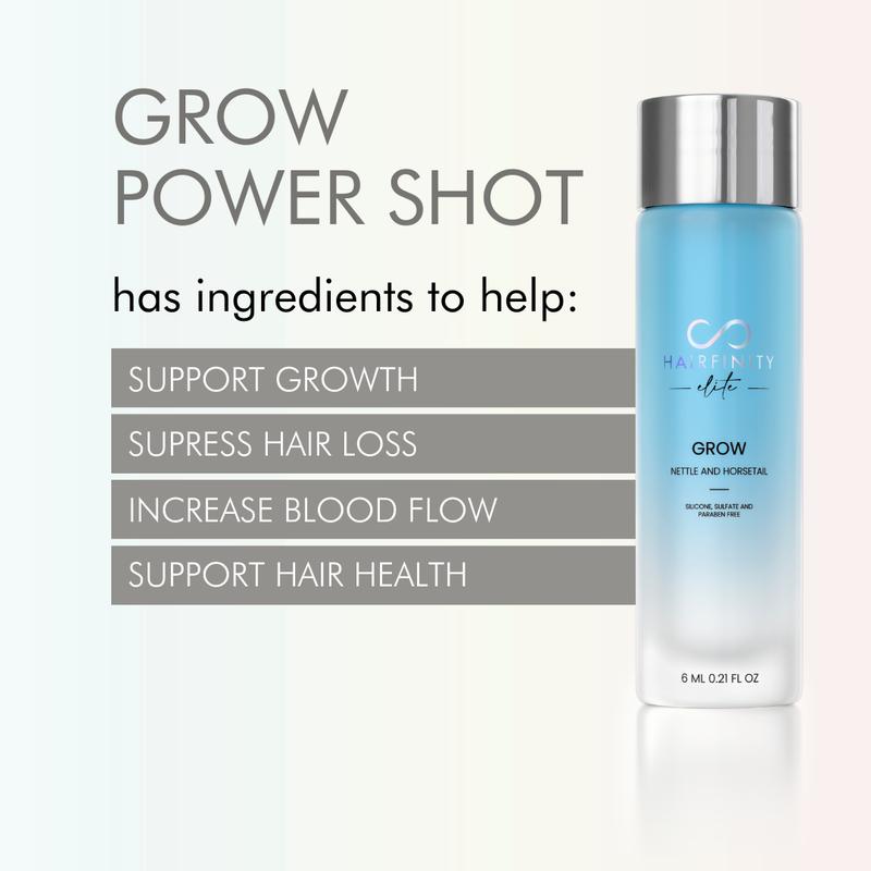 GROW Power Shot - Hair Growth Boosting Treatment with Nettle and Horsetail | Add to Your Shampoo and Conditioner for Custom Haircare