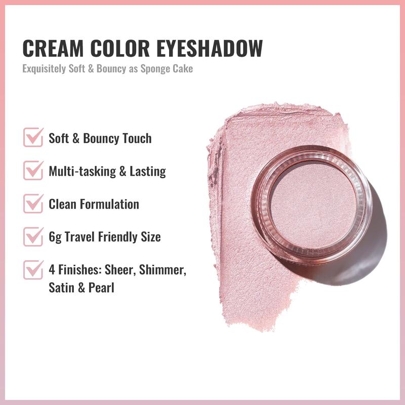 Nude Pearl Cream Eyeshadow also for Highlighter Shimmer Eye Shadow Waterproof&Long Lasting with Moisturizing Formula Blendable Shimmer Eye Make-up,Vegan & Cruelty-Free,6g, P03