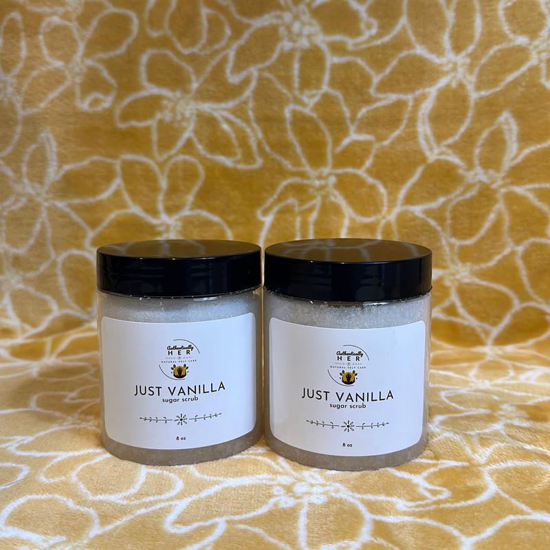 Sugar Scrub - Just Vanilla and Her Warmth Exfoliating Scrub for Soft and Smooth Body and Skin Hydration Self-Care Essentials Glow