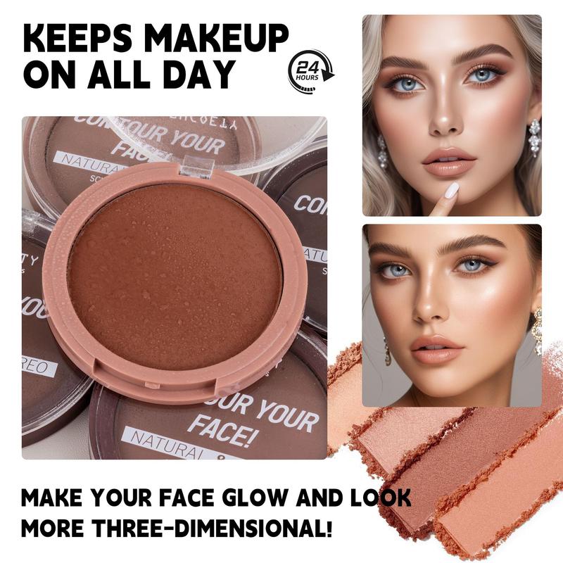 Natural Modification Bronzer, 1 Count Brown Contour Powder, Daily Facial Makeup, Brightening and Contouring Powder