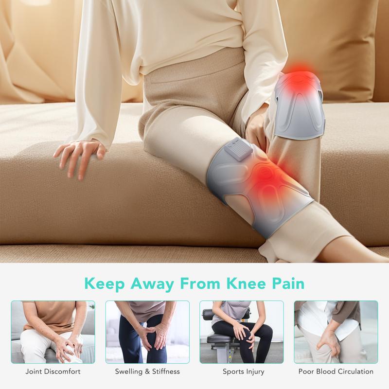 Elon Musk Mom'S Same Version - SKG Knee Massager with Heat And Vibration, Knee Massager Device, Cordless Heated Knee Brace, Portable Knee Massager, Gifts For Men Women massaging device knee  pain relief