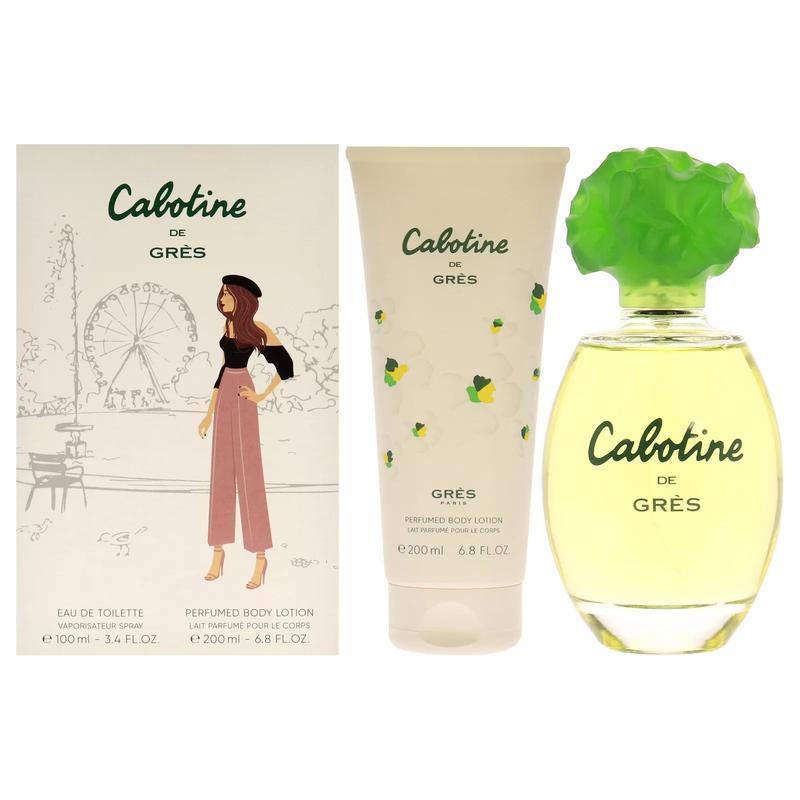 Cabotine De Gres Eau De Toilette 3.4 100 ml & Perfumed Body Lotion 6.8 oz 200 ml