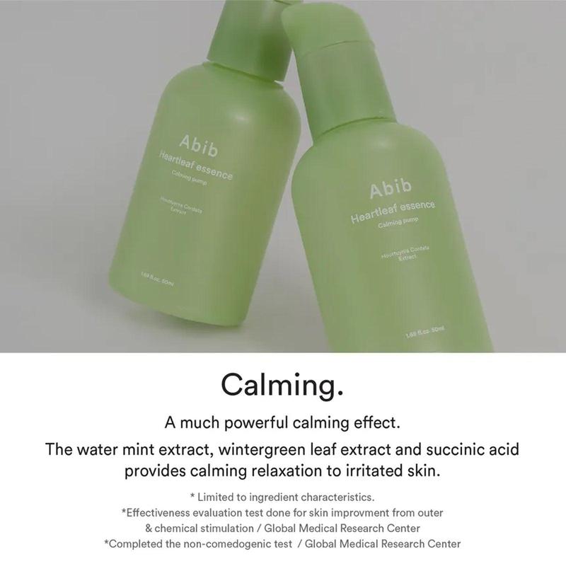 Abib Heartleaf Essence Calming Pump 1.69 fl.oz.   50ml Serums Skincare Skin Repair Comfort Soothing