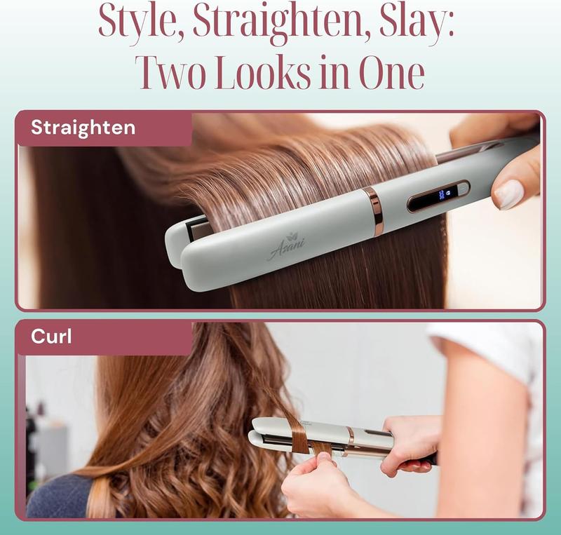 infrared straightener curling, 2-in-1 Flat Iron Hair Straightener and Curler with Negative Ion Technology and Anti-Frizz Ceramic Coating - Comfort