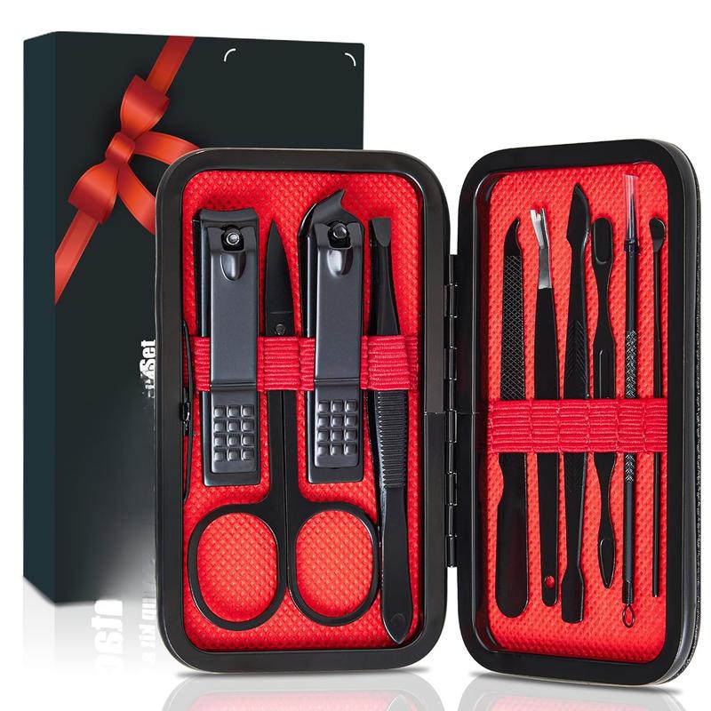 Manicure Set 10 in 1 Funny Mens Christmas Gifts  Clipper Kit Christmas Stocking Stuffers Mens Grooming Kit Travel  Set Santa Gifts for Men Momen Boys Husband Boyfriend Parents